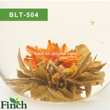 BLT-504 estándar de la UE sabor hecho a mano flor floreciente bola de té con blanco peonía lirio osmanthus